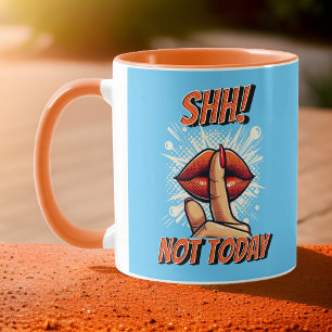 Caneca Laranja e Azul Claro. Hoje, Café