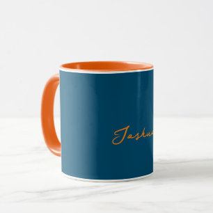 Caneca Laranja-escuro e téal - Mug personalizado