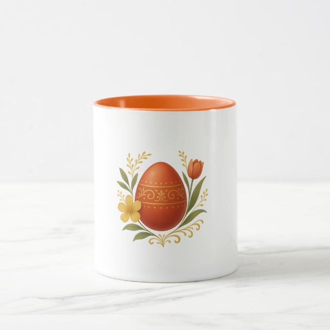 Caneca Laranja - Feliz Páscoa (Centro)
