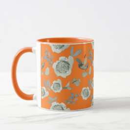 Caneca Laranja Floral Mug