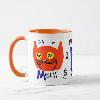 Caneca Laranja Miau Au Au
