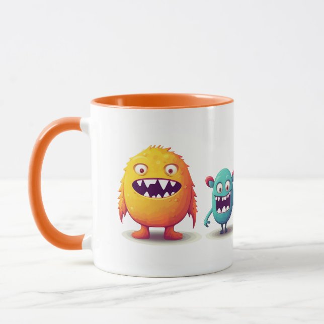 Caneca Laranja-Monstros-Cons (Esquerda)