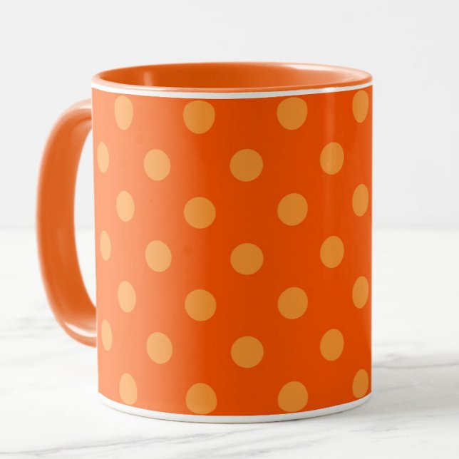 Caneca Laranja No Design de Padrão Laranja Profundo Da Bo (Criador carregado)