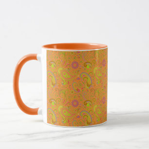 Caneca Laranja paisley
