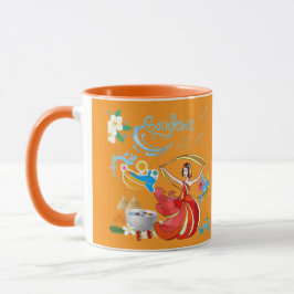 Caneca laranja radiante do ano novo tailandês