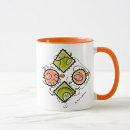 Caneca Laranja Scribbles Caneca-Aleatórios combinados de