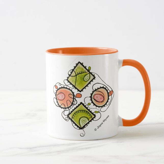 Caneca Laranja Scribbles Caneca-Aleatórios combinados de (Direita)