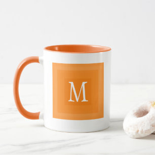 Caneca Laranja Simples Grande Inicial