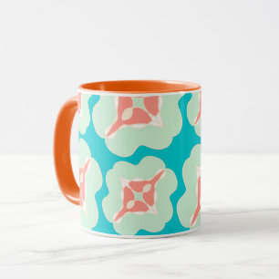 Caneca Laranja teal moderna geométrica