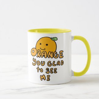 Caneca laranja você contente de beber