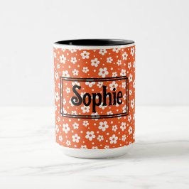 Caneca Laranja White Daisies Mug