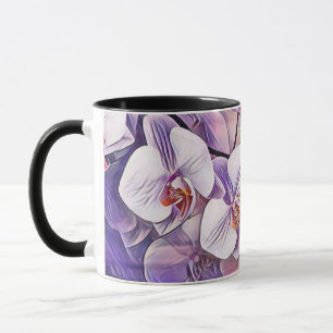 Caneca Laranjas roxas roxas cor-de-rosa que desenham