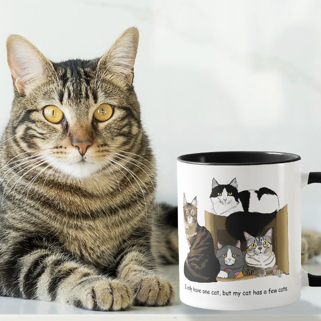 Caneca Lares de Gatos Múltiplos Verde Divertido (Criador carregado)