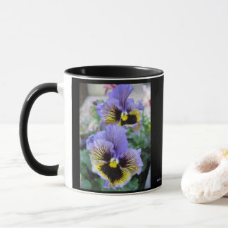 Caneca Large Purple Pansies Mug 11 oz