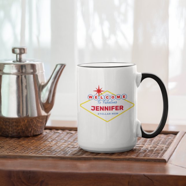 Caneca Las Vegas Sinal de Mãe Engraçada (Criador carregado)