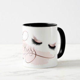 Caneca Lash Boss Makeup Eyebrow Olhos Lashes Rosa Dourado