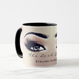 Caneca Lashes Extensão Olho Maquiagem Estúdio Pêssego Ros