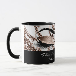 Caneca Lashes Extensão Olho Maquiagem Mármaco Branco Cobr