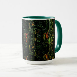 Caneca Latido de árvore sob vidro martelado verde