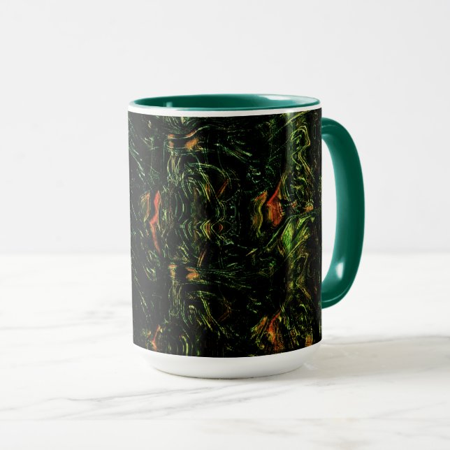 Caneca Latido de árvore sob vidro martelado verde (Frente Esquerda)