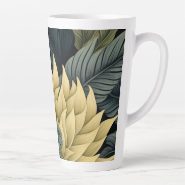 Caneca latina - Caneca alta com design floral (Direita)