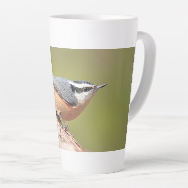 caneca latta com foto de nuthatch bravo (Ângulo direito)