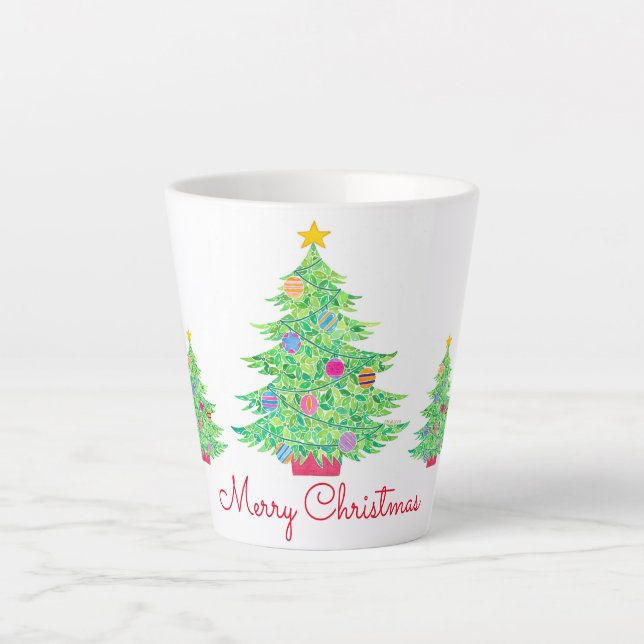 Caneca Latte da Árvore de Natal (Frente)