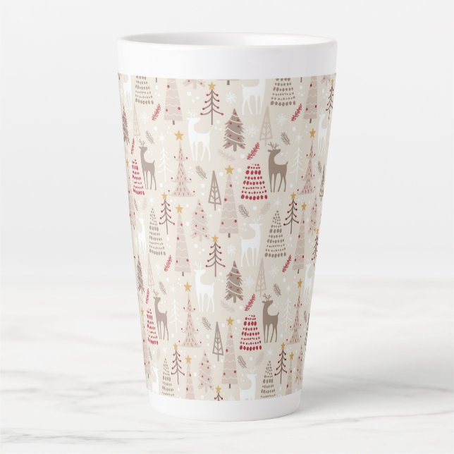 Caneca Latte da Floresta de Natal (Frente)