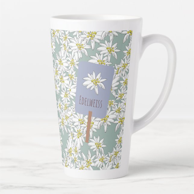 Caneca Latte Ilustrada Pela Mão Edelweiss (Direita)