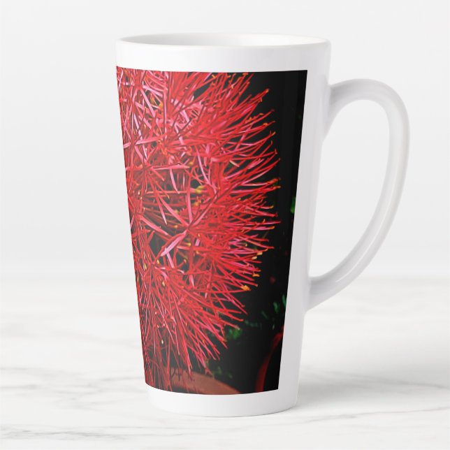 Caneca Latte Personalizada de Girassol Vermelho (Direita)