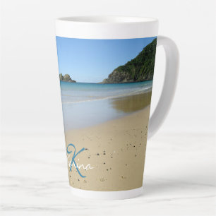 Caneca Latte Personalizada de Praia do Oceano