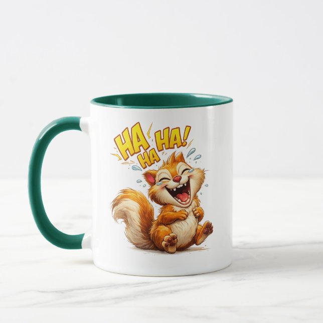 Caneca Laughing Squirrel Cute Cartoon Illustration (Esquerda)
