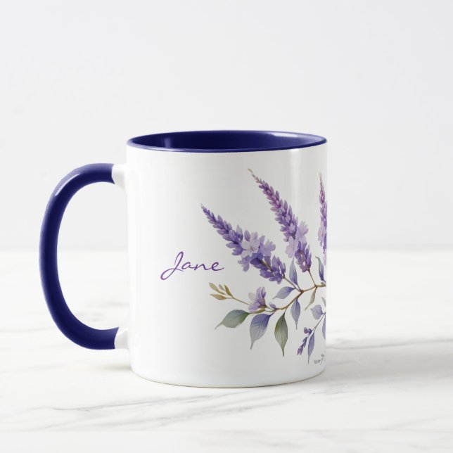 Caneca Lavanda de Aquarela (Esquerda)