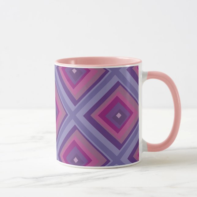 Caneca lavanda de campo púrpura jazidas padrão de diamant (Direita)
