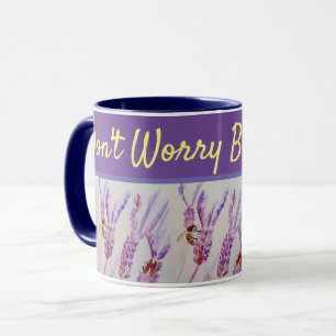 Caneca Lavanda Flor não se preocupe Bee Purple Mug