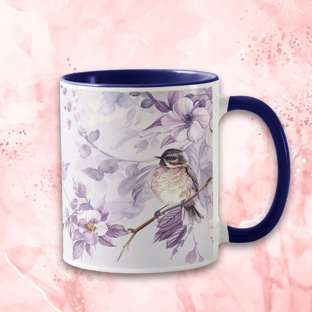 Caneca Lavanda Natureza da ave (Criador carregado)