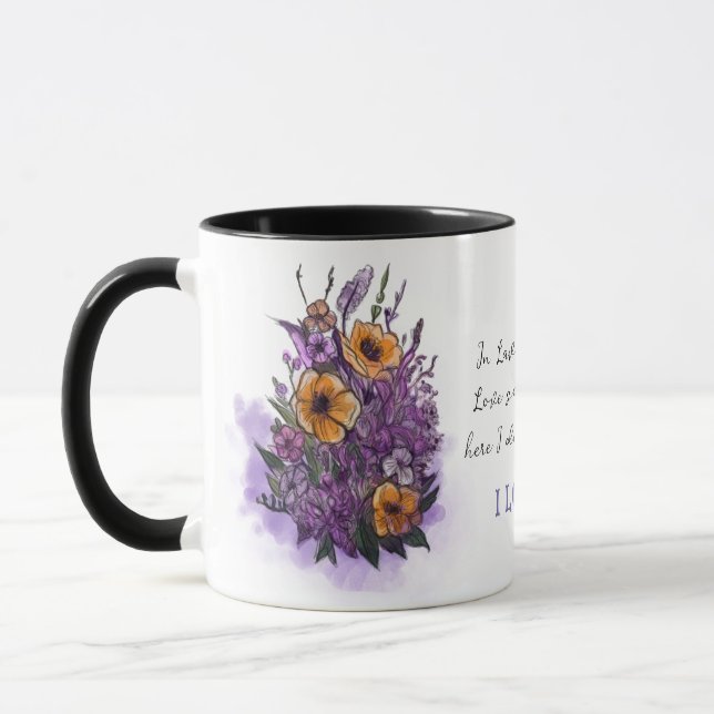 Caneca Lavanda Romântica personalizada para ela (Esquerda)