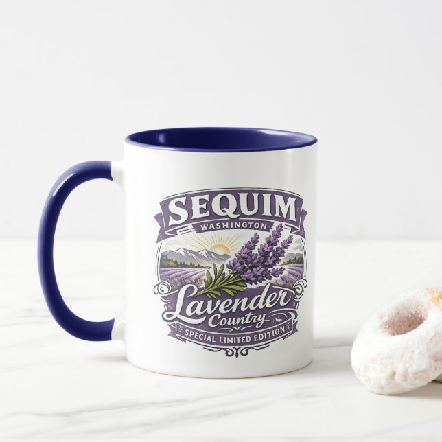 Caneca Lavender Country | Alça Roxa (Com Donut)