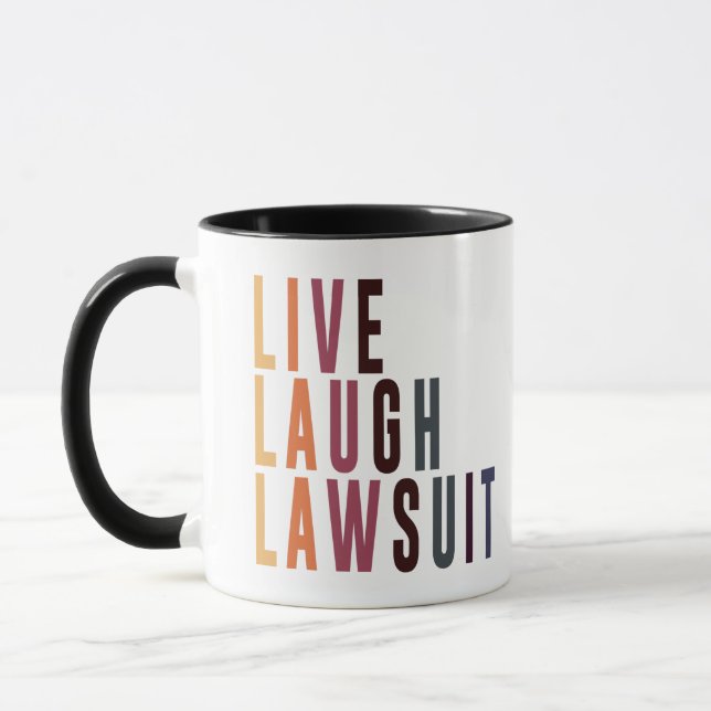 Caneca Lawyer Live Love Lawsuit Funny Law School Grad (Esquerda)