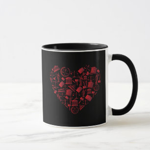 Caneca Lawyer Red Heart - Love Law Grunge Art