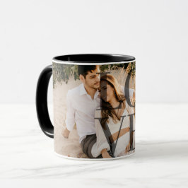 Caneca Layout personalizado de foto de Cheio "AMOR"
