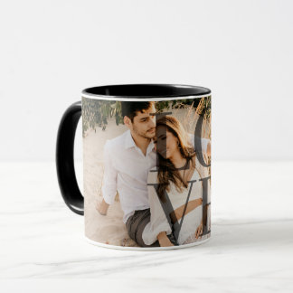 Caneca Layout personalizado de foto de Cheio "AMOR"