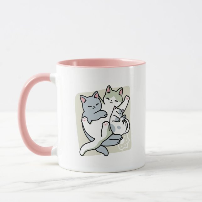 Caneca Lazer - Design de Gatos Preguiçosos (Esquerda)