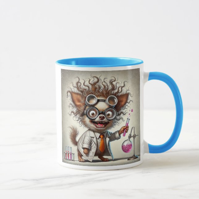 Caneca Le chien scientifique et son expérience. (Direita)