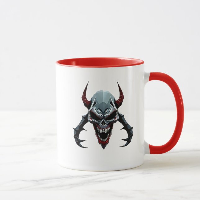 Caneca Le crâne d'un démon super effrayant. (Direita)