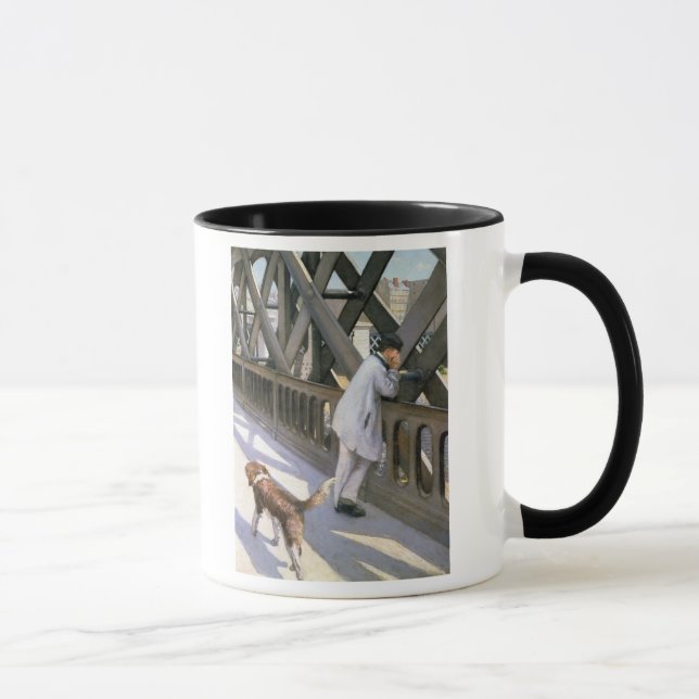 Caneca Le Pont de L'Europe: detalhe de um homem e de um a (Direita)