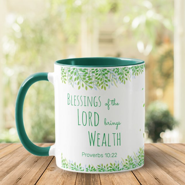 Caneca Leafy Green, Bênçãos do Senhor, Cristão (Criador carregado)