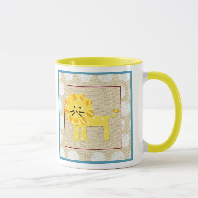 Caneca Leão Amarelo com Bolinhas Brancas (Direita)