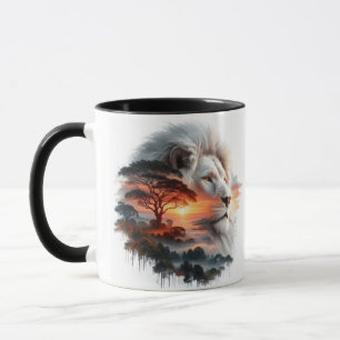 Caneca Leão Branco da Savana - Majestade do Sol