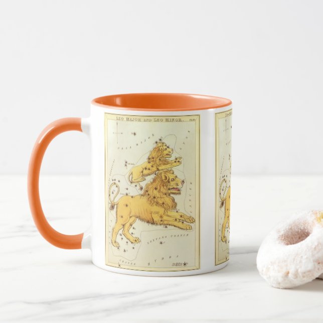 Caneca Leão Constelação Vintage Espelho de Urânia (Com Donut)